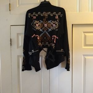 BIYA JOHNNY WAS SHORT EMBROIDERED CARDIGAN XL